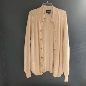 OGGI Cream 1973 Vintage Cashmere Cardigan  Grandpa Sweater Made In Italy